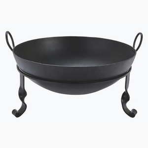 Cuenco de fuego al aire libre para quemar madera con soporte, pozo de fuego de hierro de metal desgastado con soporte - Product Image 4