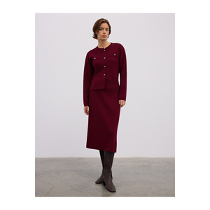 Jupe midi confortable en mélange de laine, coupe trapèze - Product Image 6