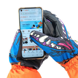 Gants de ski et de snowboard personnalisés en gros, confortables, élastiques, imperméables, respirants, en polyester, mitaines d'hiver, écran tactile - Product Image 2