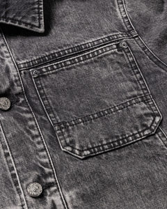 Blousons en jean slim délavés et vieillis, style vintage, décontractés et habillés, 100 % coton, lavage personnalisé, haute qualité, tendance - Product Image 4