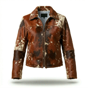 Chaqueta de cuero gruesa de invierno para hombre, estilo occidental vintage, con pelo de cabra natural, precio al por mayor - Product Image 1
