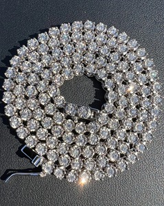 Cadena de Tenis con Diamantes de Moissanita Redondos de 3 mm de Moda, Chapada en Oro, Plata 925, Joyería de Lujo al Mejor Precio - Product Image 1