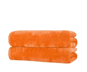 橙色75x150cm厘米/30x 60英寸丝绒沙滩巾，带有定制刺绣或印刷徽标