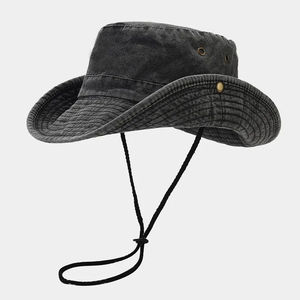 Sombrero de vaquero de cuero ligero hecho a mano duradero Unisex, sombrero de paja occidental moldeable para hombres y mujeres para pescar - Product Image 3