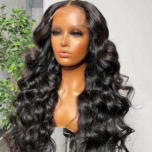 Perruques longues en cheveux humains vierges Remy de densité 130% 150% 180% pour femmes, perruque en dentelle frontale, vague corporelle - Product Image 2