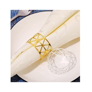 Hotel boda estilo occidental exquisito servilletero anillo de oro para boda servilletero anillo - Product Image 4