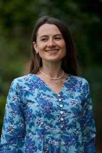 Robe Amelie imprimée à la main, longueur mollet, bohème, bleu floral, en coton, décontractée, occasionnelle, fabriquée à la main, mode éthique - Product Image 6