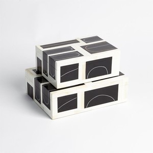 Cajas de Hueso Únicas Hechas a Mano, Ecológicas, Juego de 2 Cajas de Joyería de Hueso Natural, Decoración Artesanal para el Hogar en MDF - Product Image 1