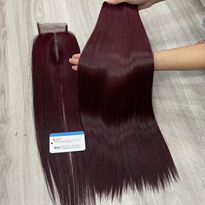 <b>Top</b> Selling Hot Color Burgundy Bone Straight Weft Hair Remy Bundles Pre Order - Product Image 6