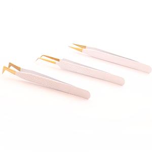La pointe incurvée permet un placement parfait des faux cils en acier inoxydable multi-pointe extension de cils pince à épiler - Product Image 2