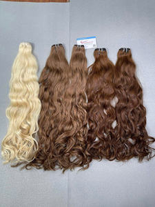 Stock limité de grands paquets de cheveux humains vierges vietnamiens doux ondulés alignés couleur blonde de trame de dentelle de cuticule - Product Image 3