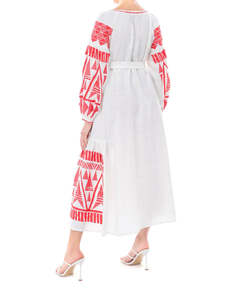 ชุดเดรสปักลายแขนยาวสไตล์ยูเครน,ชุดกระโปรงยาวปักลายแขนยาวแบบลำลอง - Product Image 4