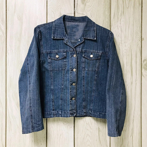 Chaqueta vaquera azul bordada al por mayor, abrigo a medida de alta calidad para mujer, Chaqueta corta informal a la moda para mujer - Product Image 2