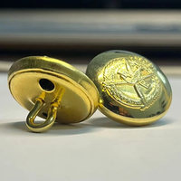 Bouton rond en or plaqué 24 carats, embossé, type Muscat, 2 trous, bouton écologique