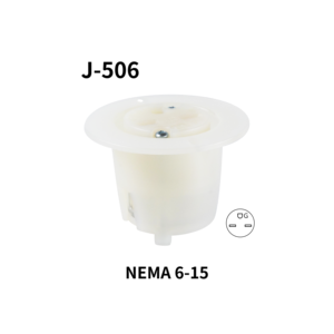 Prise électrique compatible Hubbell J-510 Twist-Lock NEMA L5-15 Entrée à bride Protection IP20 pour équipement industriel - Product Image 1