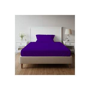 Parure de lit simple en polyester 100x200cm, douce et résistante, 3 pièces pour usage domestique : drap-housse et 2 taies d'oreiller, style simple, motif uni - Product Image 5