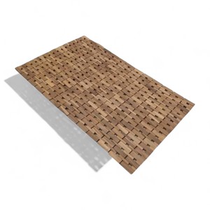 Handmade Natural Solid Teak Wood Bath <b>Mats</b> <b>Waterproof</b> Wooden Door <b>Mat</b> Rugs for Indoor <b>Outdoor</b> for Home Decoration or Hotels - Product Image 3