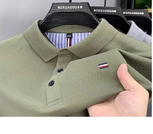 Marca de diseño de lujo para hombre para Polo Venta caliente Formal de manga larga Color sólido Turn-Down Button bordado Casual Golf Shirt - Product Image 1
