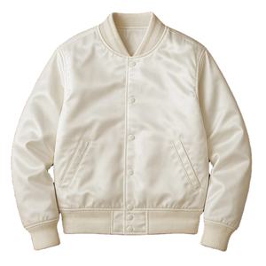 Veste universitaire unisexe en satin, style bomber, personnalisable, couleurs noir, bleu, blanc, orange, OEM, nouvelle mode, vêtement d'extérieur décontracté pour homme - Product Image 6