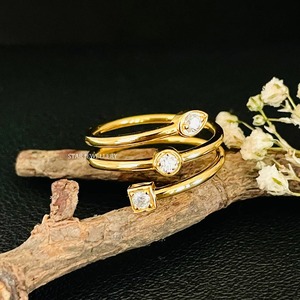 14K Solid Gold Lab Grown Diamond <b>Open</b> Wrap Around Women's Luxury Gift <b>Ring</b> - Product Image 2