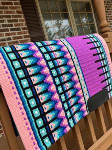 Cómoda manta de sillín de lana para montar a diario en el oeste Rodeo Ranching Trail Adventures con forro de polialgodón - Product Image 3