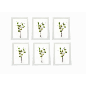 Ensemble de 6 cadres photo en bois blanc brillant 12,7 x 17,8 cm avec support réglable pour utilisation sur table ou mur - Product Image 1