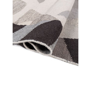 Orenda Adwl-13324(Fr) Flat Weave Wool & Viscose <b>Rug</b> Grey & Black Floral <b>Boho</b> Style for Home & Hallway Rectangular Room Size" - Product Image 2