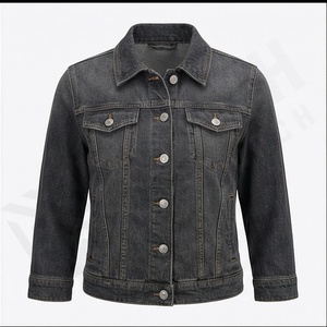 Veste en jean extensible de haute qualité, sur mesure, OEM, couleur personnalisée, nouvelle arrivée, technique de lavage à boutons, haut de gamme tendance pour femmes - Product Image 1