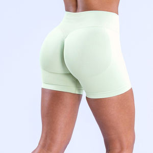 Shorts de yoga athlétiques taille mi-haute pour femme, sexy, effet ventre plat, pour l'entraînement, la course, le fitness, rehaussement des fessiers, séchage rapide et respirant - Product Image 1