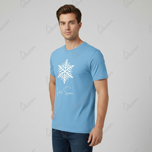 <b>Men's</b> Casual Solid Color Short Sleeve <b>Christmas</b> <b>T</b>-<b>Shirt</b> Reindeer Digital Print 180 Grams Comfortable Breathable Eco-Friendly - Product Image 4