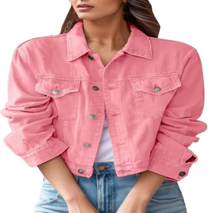 Veste en toile pour femme 2025, haute qualité, coupe ajustée, design durable, style usé et déchiré, saison hiver - Product Image 3