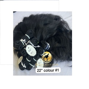 Vente en gros de cuticules cambodgiennes alignées extensions de cheveux humains indiens trame de machine d'extension de cheveux ondulés naturels doubles #1 vierges brutes - Product Image 1