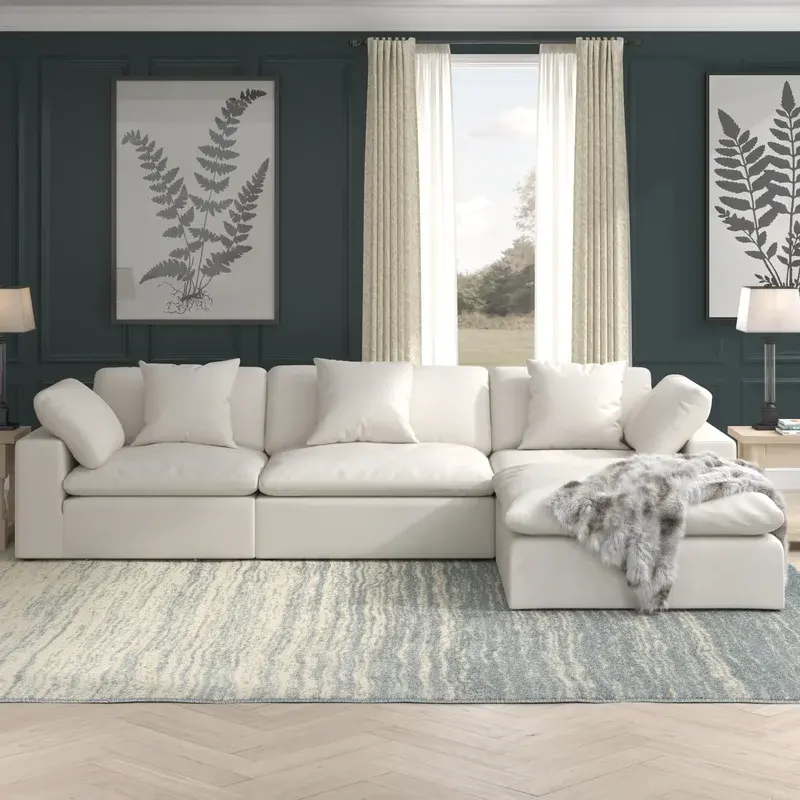 Wholesale white modern leather sofa modular living room L shape sofa Italian creative couches leather sofa set furniture