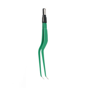 Pinzas Electroquirúrgicas Médicas de Alta Calidad, Acero Inoxidable, Color Verde, Punta en Ángulo Tipo Bayoneta, Pinzas Bipolares Quirúrgicas - Product Image 3