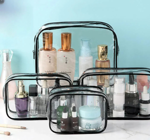 Ecofriendly Packaging <strong>Women</strong> Wholesale Custom <strong>Washbag</strong> Travel Cosmetic Bag Transparent Logo - Product Image 3