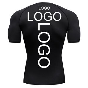 Camiseta de compresión atlética para hombre, ajuste ajustado, entrenamiento de gimnasio, capa base deportiva, camiseta transpirable de secado rápido que absorbe la humedad - Product Image 2