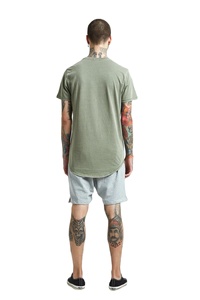 Camiseta con costuras en contraste para hombre, camisetas de algodón turco con logotipo OEM y bolsillo - Product Image 3