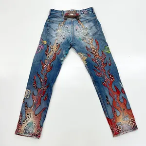 DiZNEW Hochwertiges Design Custom Fashion Stickerei Jeans Jeans Hose Herren Jeans Denim Plus Size Herren Jeans