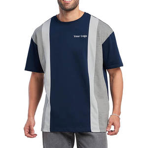 Vêtements de mode pour hommes, t-shirts oversize d'été, 100% coton tricoté, couleur unie - Product Image 1