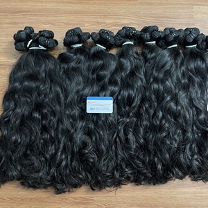 Vente en gros d'usine Cheveux vierges vietnamiens ondulés naturels soyeux Extensions de cheveux humains en trame Cheveux à double trame 2025 Vente chaude - Product Image 4