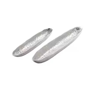 Forme et taille personnalisées plateau de service en aluminium poli argent plat de service alimentaire lot de 2 pour les exportations en Inde - Product Image 1
