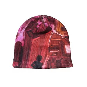 Custom Winter Women's Beanie with Knit Cuff Dot and Fruit Digital Print Skull <b>Cap</b> Sublimation Printing for Travel - Product Image 4