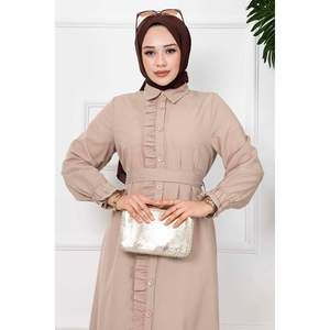 Longue robe hijab à volants avec détail de pierre pour garçons et filles en tissu durable - Product Image 2