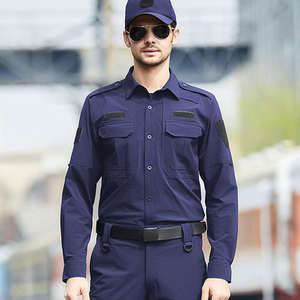 Ropa de calle de manga larga para hombre, guardia de seguridad para exteriores, uniforme de verano, transpirable, de talla grande, ropa de trabajo de seguridad para hombre - Product Image 3