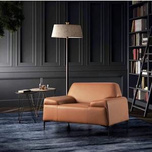 Ensemble de canapés de bureau modernes en cuir bleu, canapé de réception exécutif minimaliste, canapé modulaire en forme de L, sièges pour salle d'attente commerciale - Product Image 2