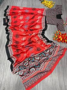 คอลเลกชันโสร่งผ้าไหมสำหรับผู้หญิงชุดปาร์ตี้แบบดั้งเดิมพิมพ์ลายดิจิตอลชุดอินเดียและปากีสถาน - Product Image 3