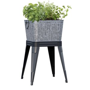 Jardinière surélevée en métal argenté galvanisé pour jardin, décoration de sol, seau décoratif, jardinière nordique extérieure, Pots de fleurs - Product Image 6
