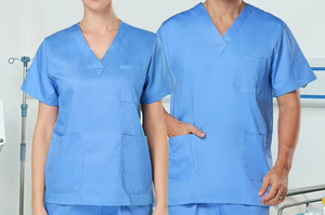 Ensembles de gommages médicaux gris unisexe pour infirmières et médecins Uniformes hospitaliers élégants - Product Image 4