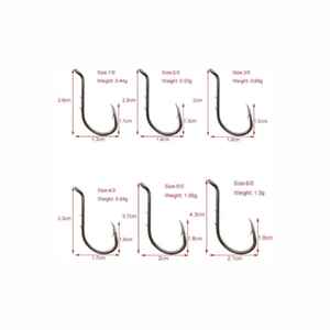 2025 High-Carbon Stainless Steel Circle <b>Hooks</b> Single Barbed for Saltwater River <b>Carp</b> Trout Bass Fishing Offset <b>Hooks</b> - Product Image 2