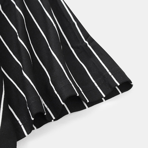 Men's <b>Black</b> 100% Cotton Oxford Fabric O-Neck Short Sleeve Regular Fit <b>Long</b> Sporty Breathable T-Shirt Jersey Knit <b>Top</b> - Product Image 5